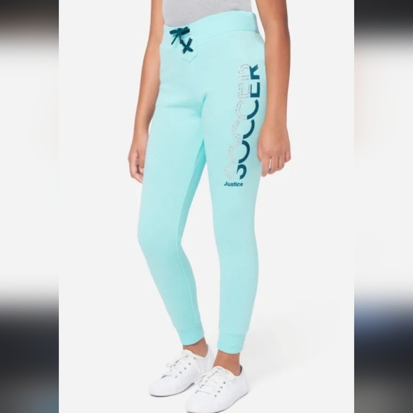 Justice Blue Soccer Joggers Size Medium/10 - Picture 1 of 3